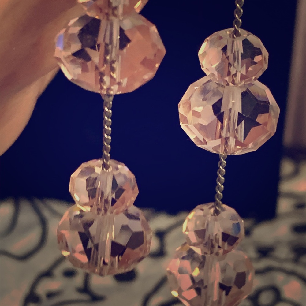 Perfectly Pink Dangle Sparkling Crystal Earrings